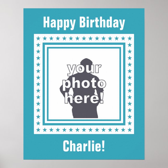 CUSTOM PHOTO, TEXT & COLOR poster (Front)