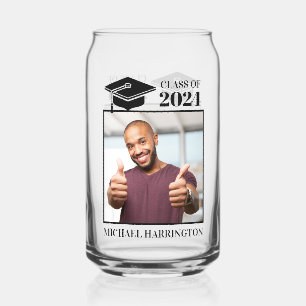 Custom Photo & Text colour Can Glass