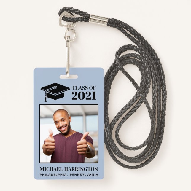 Custom photo, text & colour ID badge (Front with Lanyard)