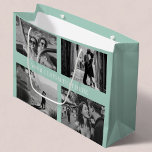 Custom Photo, Text, Colour Sage Wedding Graduation Large Gift Bag<br><div class="desc">Big Moments, Bigger Smiles 🎁 Custom Photo Gift Bag: Celebrate in style with this large custom gift bag—add 8 favourite photos, your own text, and colour! Perfect for weddings, graduations, anniversaries & more. Please got into the design tool at the bottom of the personalisation tab to change the background colour....</div>