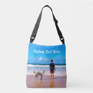 Custom Photo Text Crossbody Bag Your Pets Photos