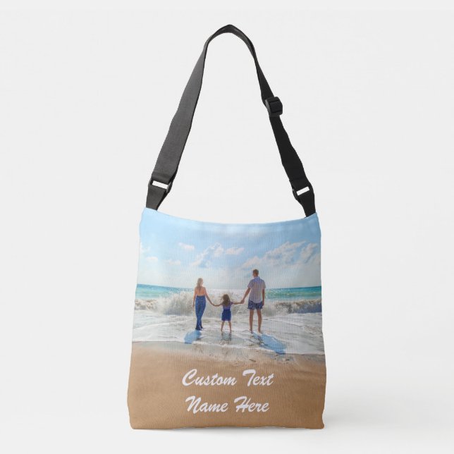 Custom Photo Text Crossbody Bag Your Photos Gift (Front)