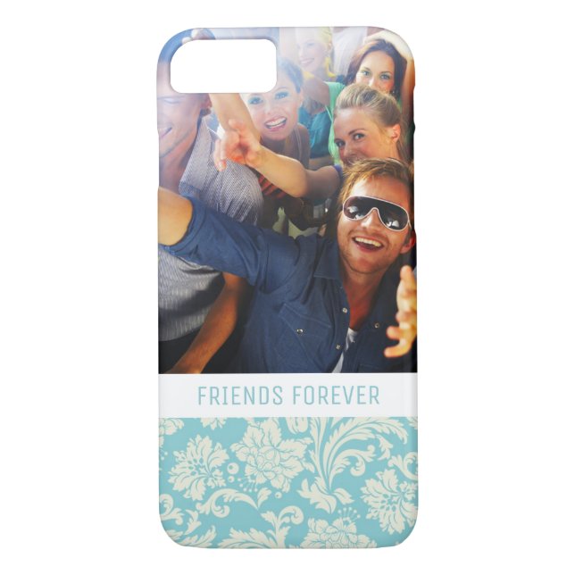 Custom Photo & Text Damask Pattern 3 Case-Mate iPhone Case (Back)