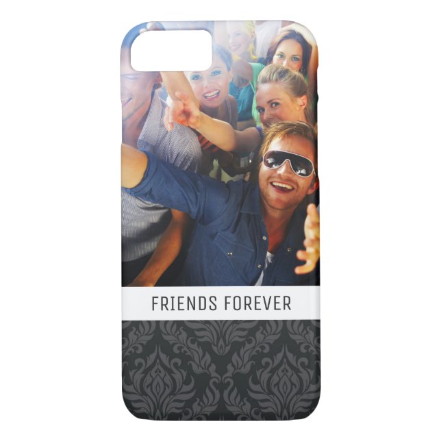 Custom Photo & Text Damask Pattern 6 Case-Mate iPhone Case (Back)