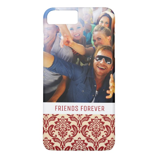Custom Photo & Text Damask pattern wallpaper Case-Mate iPhone Case (Back)