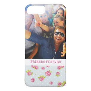 Custom Photo & Text Elegant pink roses 4 iPhone 8 Plus/7 Plus Case