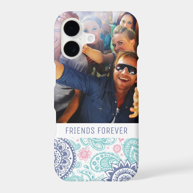 Custom Photo & Text Ethnic Paisley Pattern (Back)