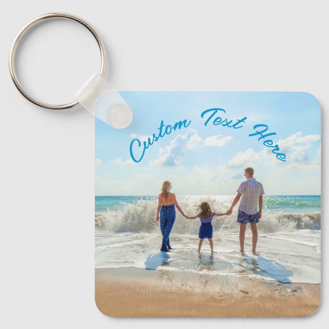 Custom Photo Text Family Gift Keychain Your Photos (Front)