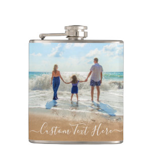 Custom Photo Text Flask Gift Your Favourite Photos