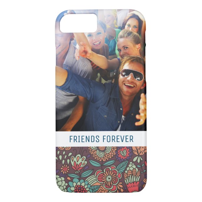Custom Photo & Text floral cartoon pattern Case-Mate iPhone Case (Back)