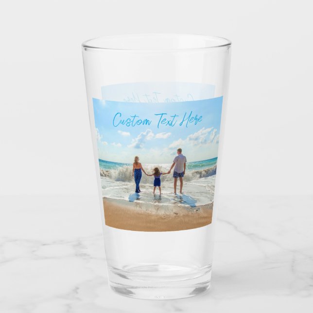 Custom Photo Text Glass Your Photos Design (Front)