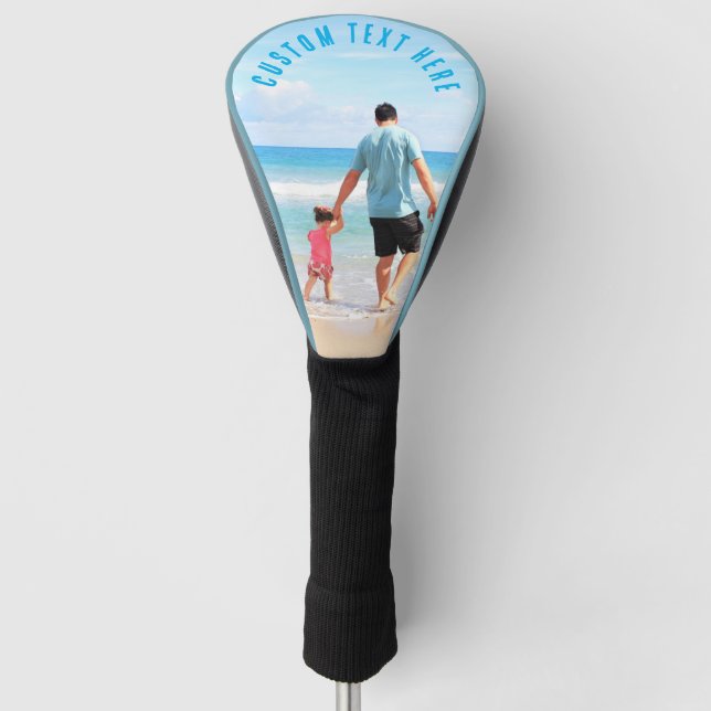 Custom Photo Text Golf Head Cover Dad Photos Gift (Front)