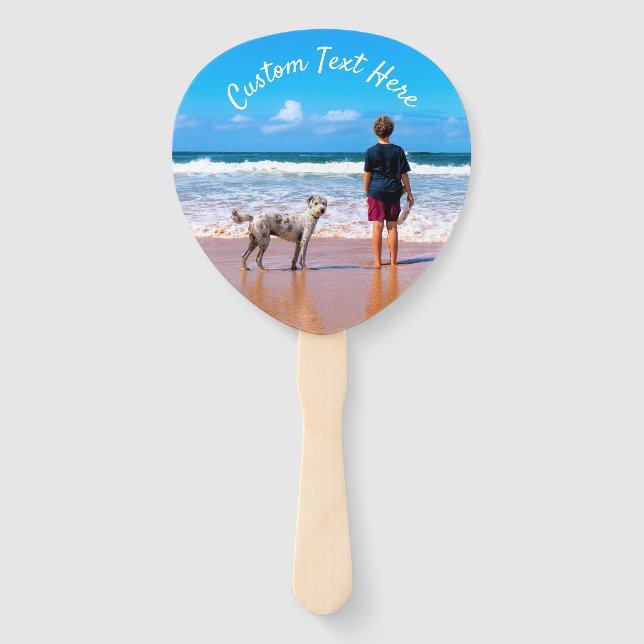Custom Photo Text Hand Fan Your Family Photos (Front)