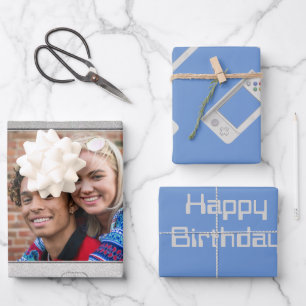 Custom Photo Text Handheld Electronic Game Device  Wrapping Paper Sheet