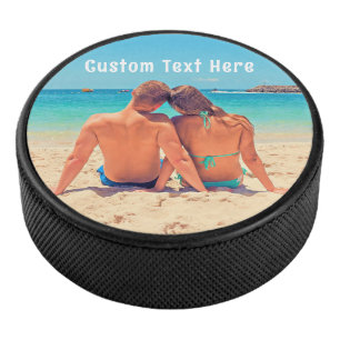 Custom Photo Text Hockey Puck Your Favourite Photo