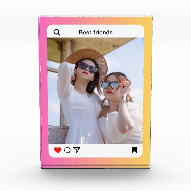 custom photo text instagram block deco (Front)