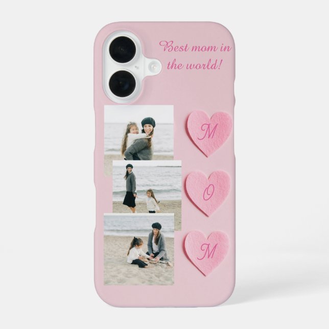 Custom Photo & Text iPhone Case for Apple iPhone16 (Back)