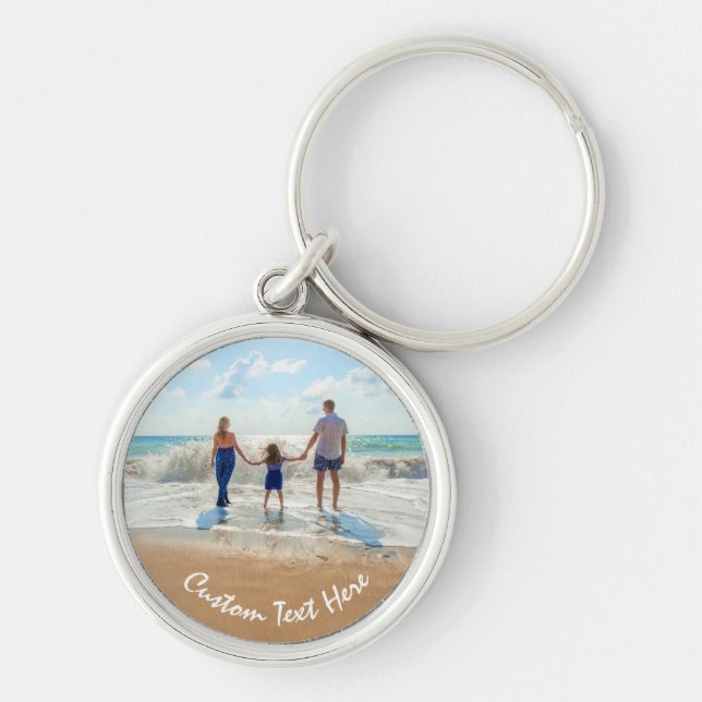 Custom Photo Text Keychain Gift Your Family Photos (Front)