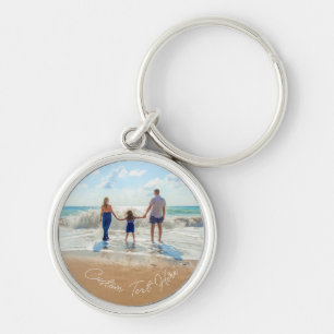 Custom Photo Text Keychain with Your Family Photos