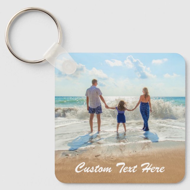 Custom Photo Text Keychain Your Design - Summer (Front)