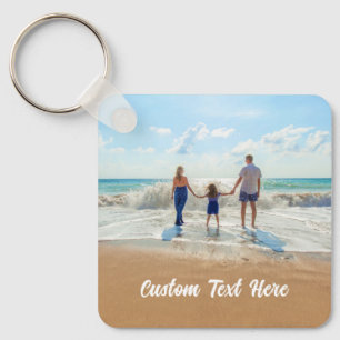 Custom Photo Text Keychain Your Family Photos Gift