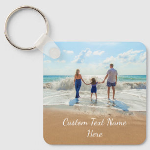 Custom Photo Text Keychain Your Family Photos Gift