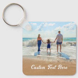 Custom Photo Text Keychain Your Family Photos Gift