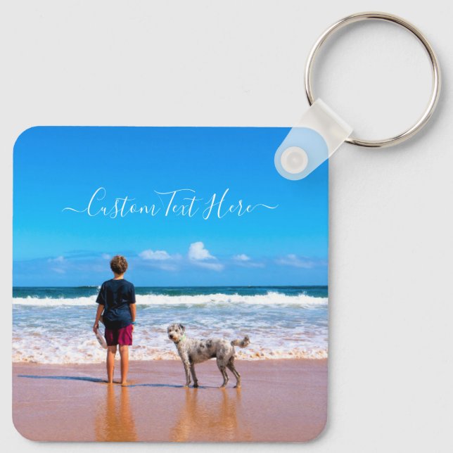 Custom Photo Text Keychain Your Own Design Friends (Back)