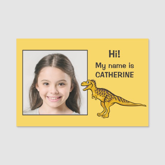Custom Photo & Text Kids' name tag (Front)