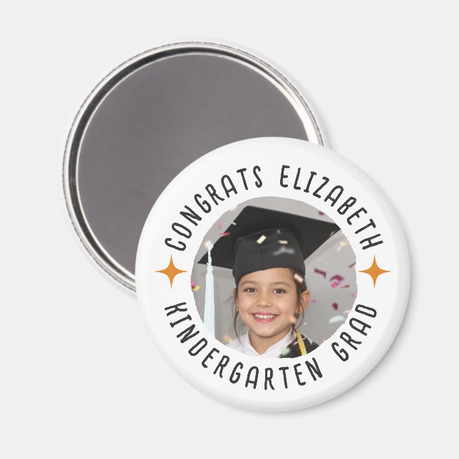 Custom Photo Text Kindergarten Graduation Magnet (Front/Back)
