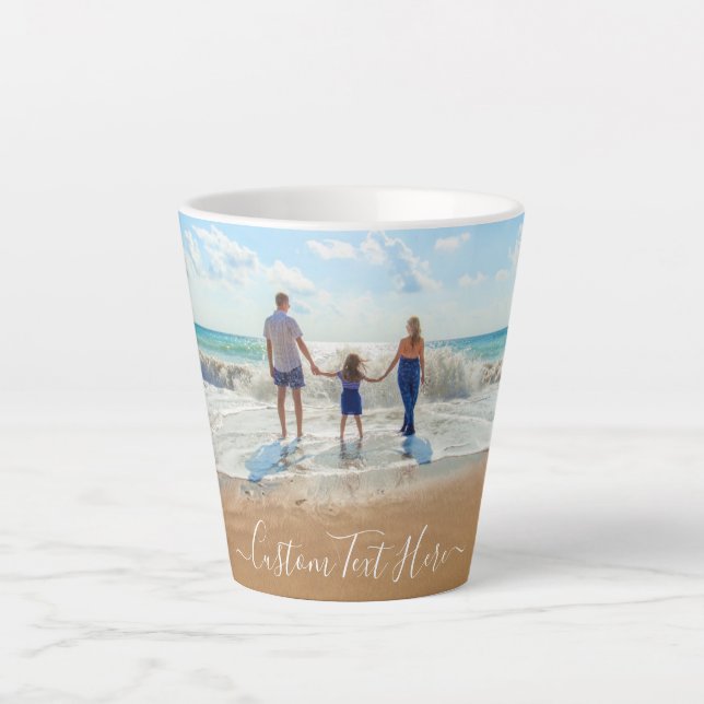Custom Photo Text Latte Mug - Your Own Design (Front)
