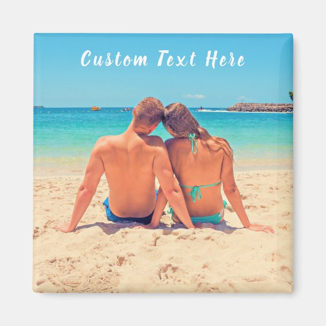 Custom Photo Text Magnet Your Favorite Photos Gift (Front)