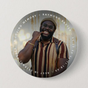 Custom Photo & Text Memorial 7.5 Cm Round Badge