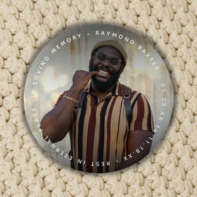 Custom Photo & Text Memorial 7.5 Cm Round Badge (Creator Uploaded)