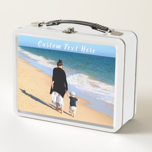 Custom Photo Text Metal Lunch Box Your Photos Gift (Front)