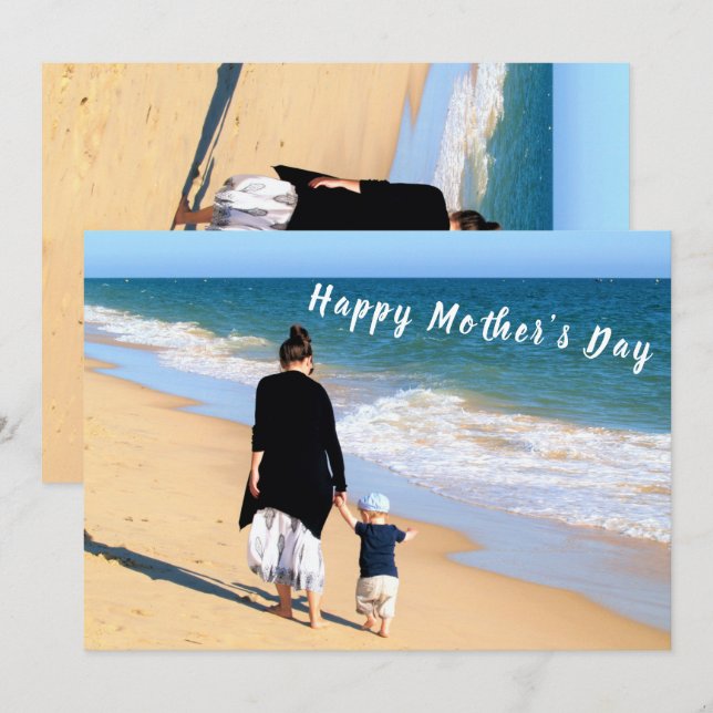 Custom Photo Text Mother's Day Card Your Photos (Front/Back)