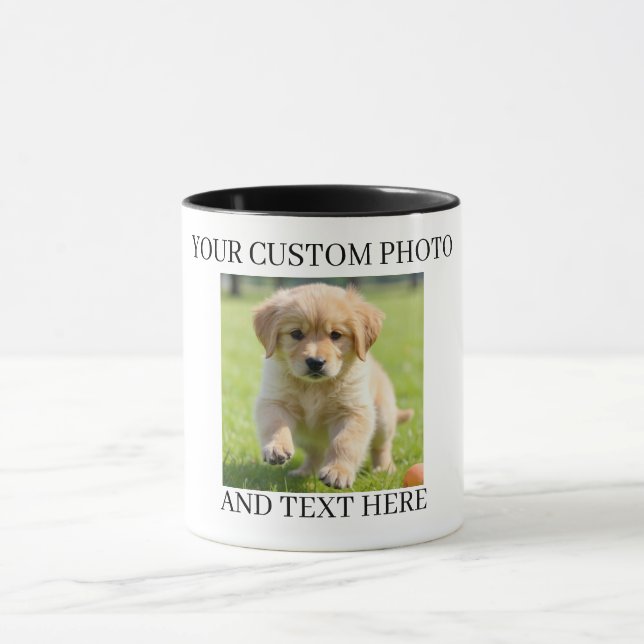 Custom Photo & Text Mug Personalized Gift Coffee  (Center)