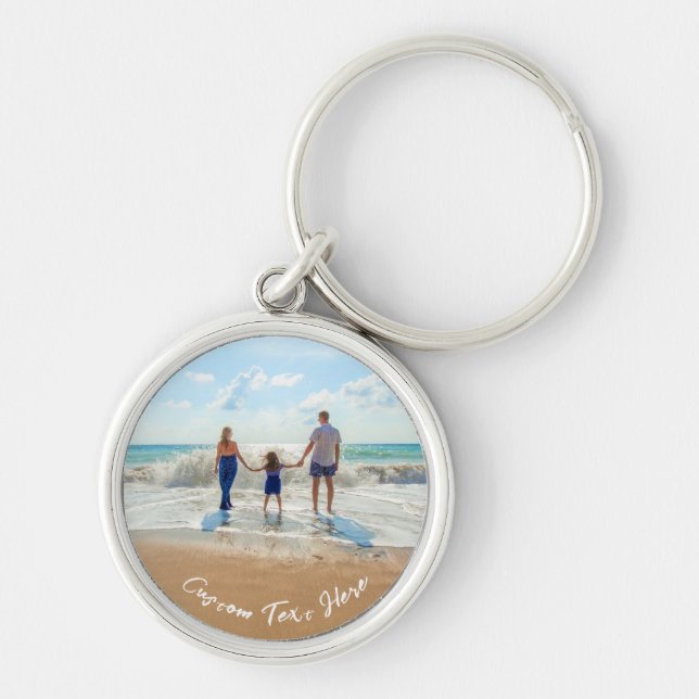 Custom Photo Text Name Keychain Your Family Photos (Front)