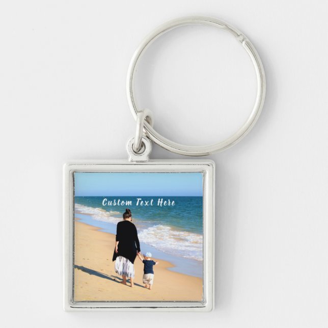 Custom Photo Text Name Keychain Your Photos Gift (Front)