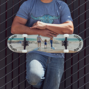 Custom Photo Text Name Skateboard Your Family Gift