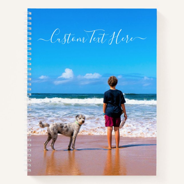 Custom Photo Text Notebook with Your Pet Photos (Front)
