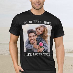 Custom Photo & Text Or Name Couple Valentine's Day T-Shirt