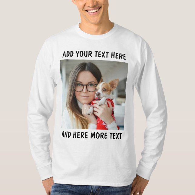 Custom Photo & Text Or Name T-Shirt (Front)