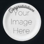 Custom Photo & Text Party Paper Plate – Personal<br><div class="desc">🎉 Design your party, your way! Create your own custom congratulations paper party plates by uploading a photo and adding personalised text. Whether it's a birthday, graduation, baby shower, anniversary, or just a fun get-together, these unique plates add a personal, festive touch to your table setting. 🖼️ Add a favourite...</div>