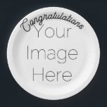 Custom Photo & Text Party Paper Plate – Personal<br><div class="desc">🎉 Design your party, your way! Create your own custom congratulations paper party plates by uploading a photo and adding personalised text. Whether it's a birthday, graduation, baby shower, anniversary, or just a fun get-together, these unique plates add a personal, festive touch to your table setting. 🖼️ Add a favourite...</div>