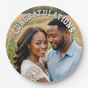 Custom Photo & Text Party Paper Plate – Personal