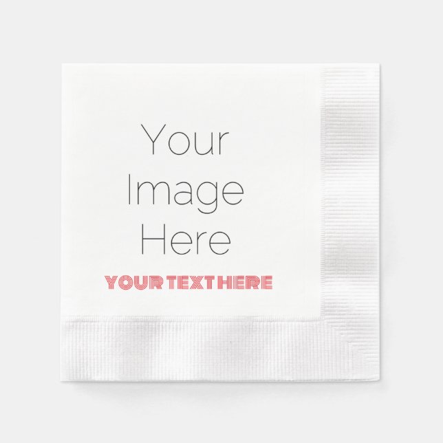 Custom Photo & Text Party Wedding, birthday, paper Napkin (Front)