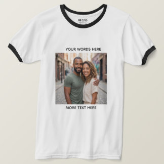 Custom Photo & Text Personalised T-Shirt | Upload