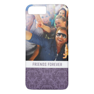 Custom Photo & Text Purple floral wallpaper 2 iPhone 8 Plus/7 Plus Case
