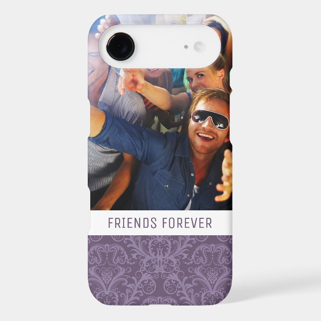 Custom Photo & Text Purple floral wallpaper 2 Case-Mate iPhone Case (Back)